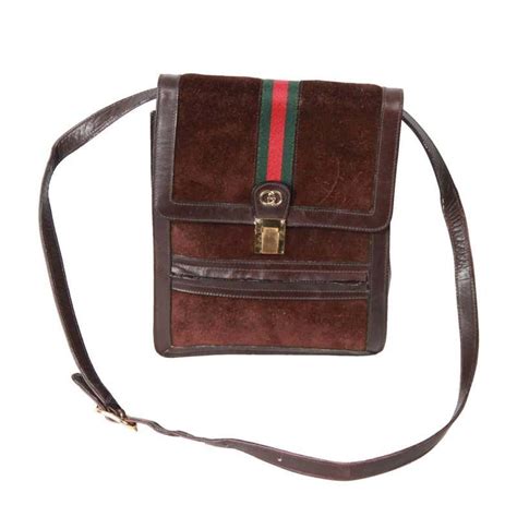 gucci brown suede crossbody bag|Gucci brown bag vintage.